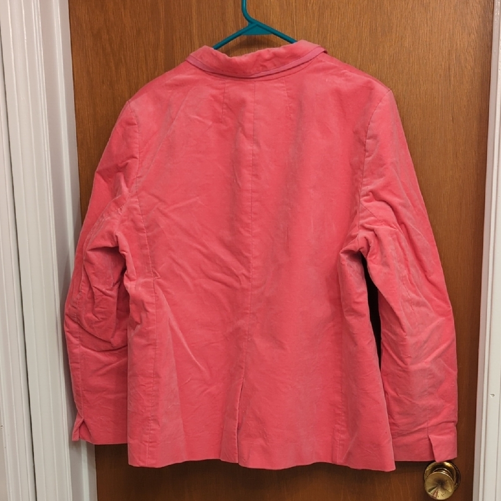 J. Crew Hot Pink Velvet Blazer, Women's Size 18 - Picture 3 of 4